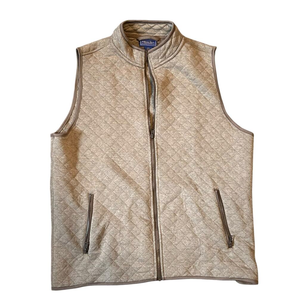 Wilkens Bros Heritage Collection Brown Quilted Full Zip Vest Sz L